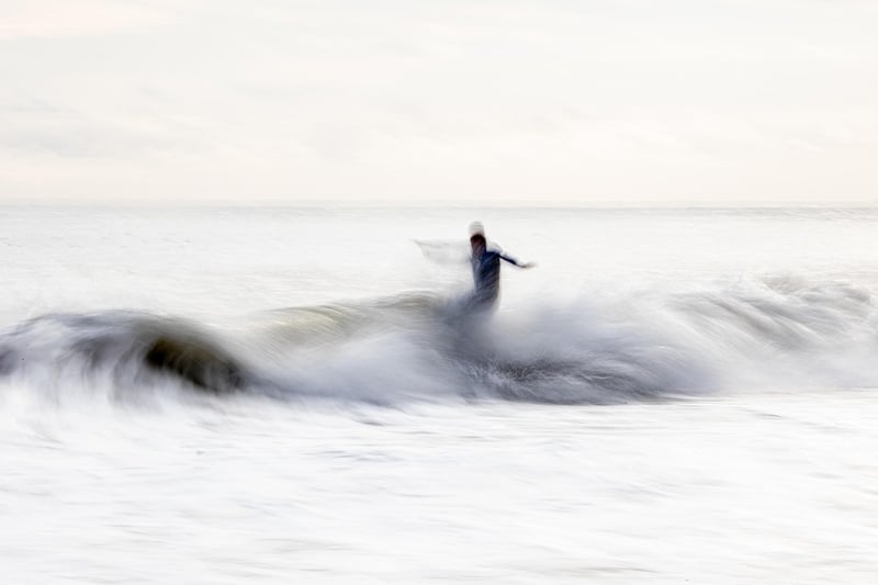 Surfing on a beach